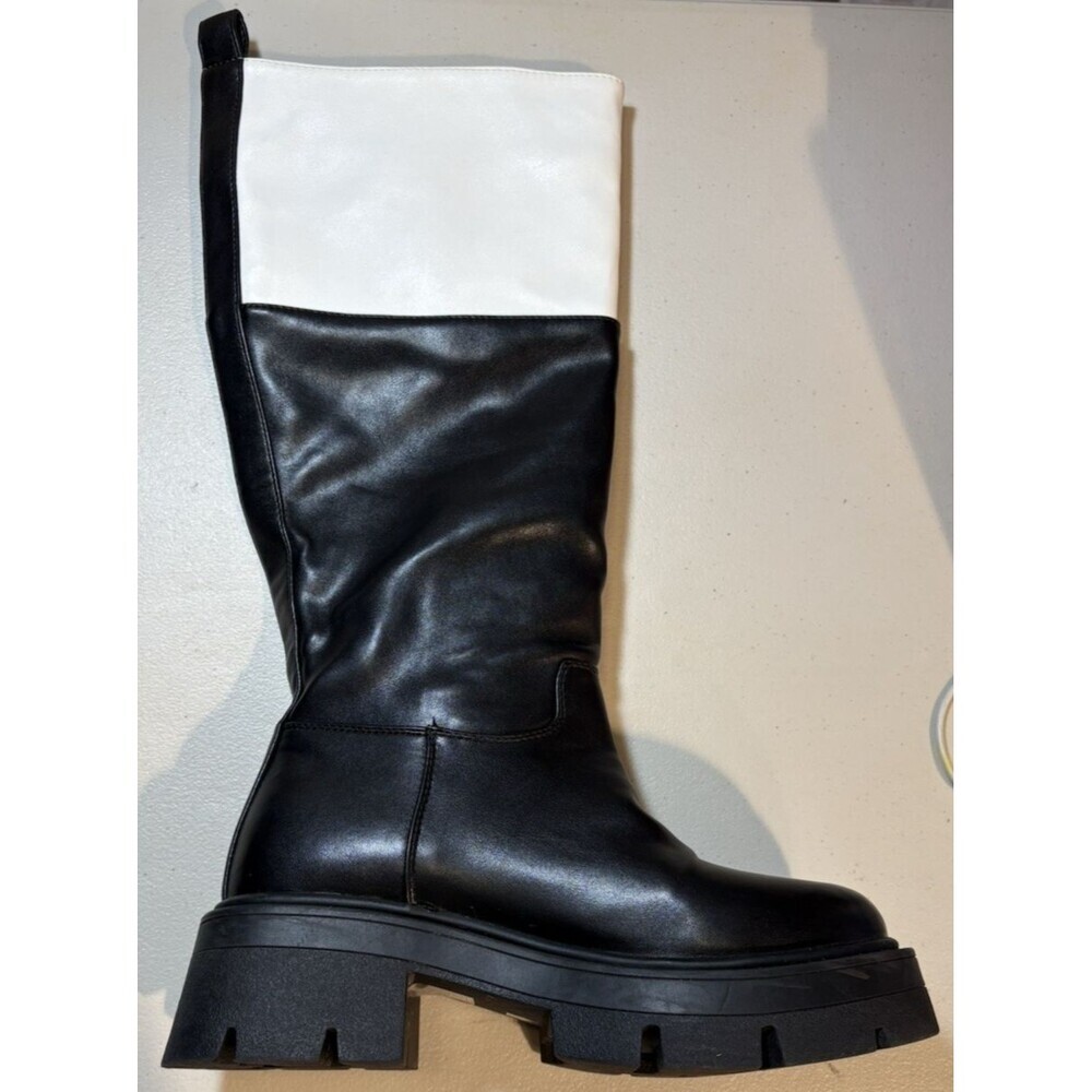 Azalea Wang Quintessence Colorblocked Chunky Lug Sole Heeled Boots 7.5 - Picture 14 of 16